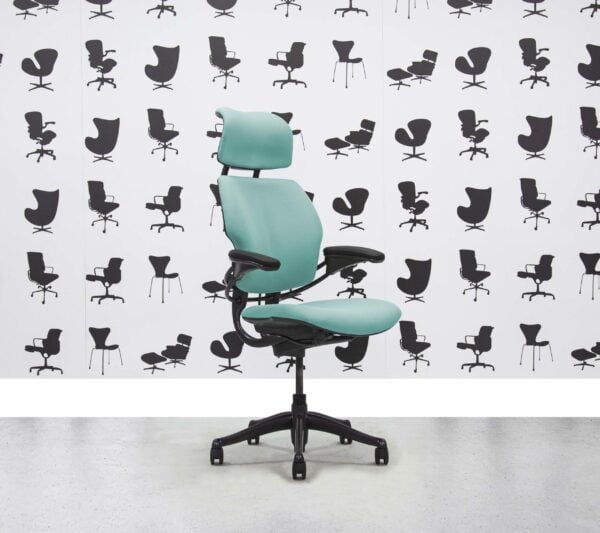 Refurbished Humanscale Freedom High Back with Headrest - Graphite Frame - Campeche Fabric - Corporate Spec 3