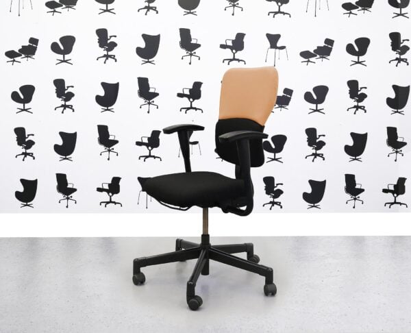 Refurbished Steelcase Lets B Chair - Black Seat with Black and Sandstorm Back -YP107 - Corporate Spec 3