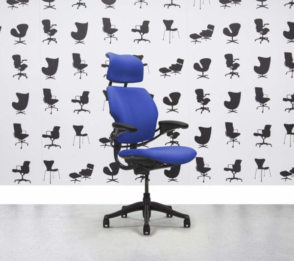 Refurbished Humanscale Freedom High Back with Headrest - Graphite Frame - Curacao Fabric - Corporate Spec 3