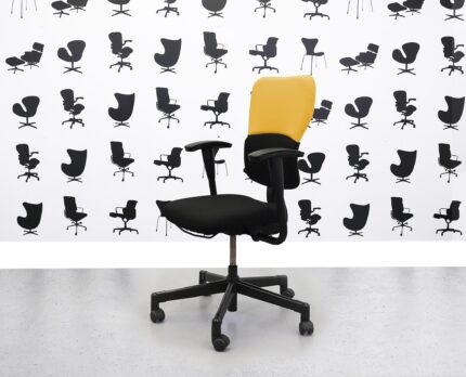 Refurbished Steelcase Lets B Chair - Black Seat with Black & Solano Back - YP110 - Corporate Spec 1
