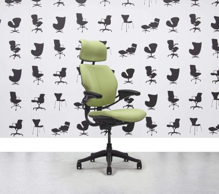 Refurbished Humanscale Freedom High Back with Headrest - Apple Fabric - Corporate Spec 3