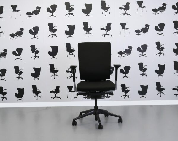 Refurbished Sedus T55 Opps Chair - Black Fabric Seat - Grey Frame