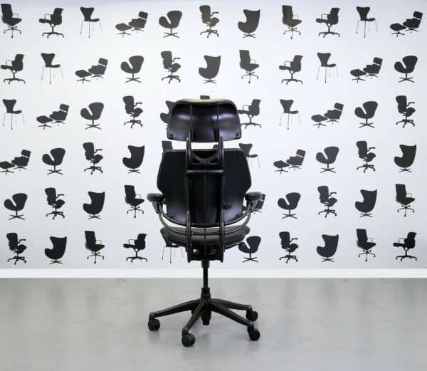 Refurbished Humanscale Freedom High Back Task Chair - Newmarket Black Leather - With Headrest