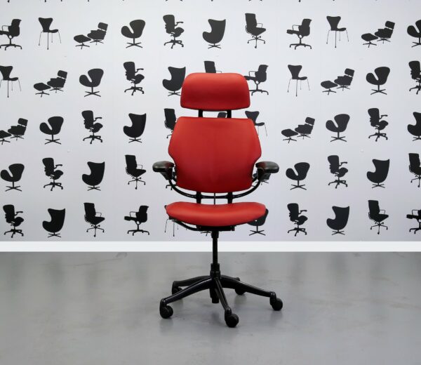 Refurbished Humanscale Freedom High Back Task Chair - Newmarket Rosette Leather - With Headrest