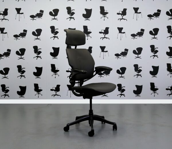 Refurbished Humanscale Freedom High Back Task Chair - Newmarket Grigio Leather - With Headrest