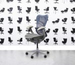 Refurbished Herman Miller Mirra Chair Full Spec - Grey Seat with Blue Back - Corporate Spec 3