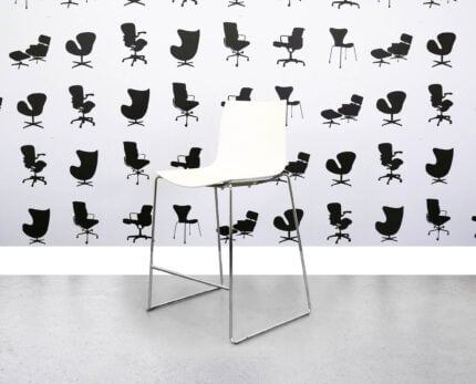 Refurbished Arper Catifa 46 Medium — Canteen Chair - White Plastic Seat - Chrome Legs - Corporate Spec 3