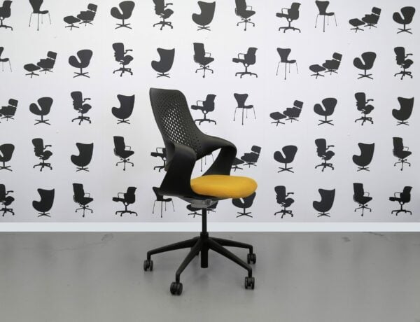 Refurbished Boss Design COZA- Yellow fabric seat - Black Plastic Back