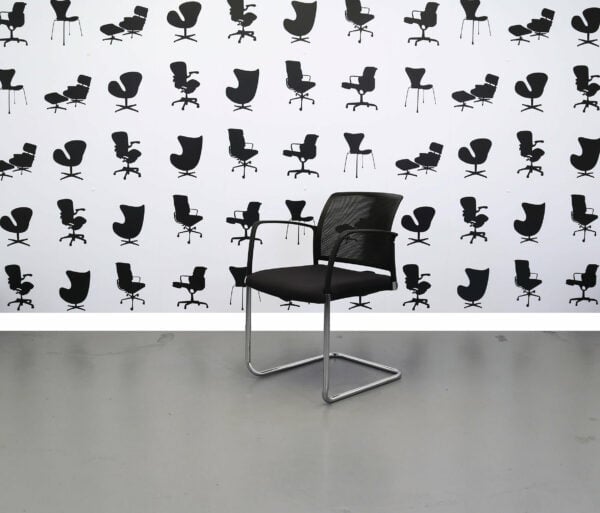 Refurbished Boss Design - Mars Komac - Cantilever Meeting Chair - Navy/Black/Chrome
