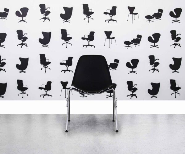 Refurbished Vitra Eames Plastic Side Chair DSS - Black - Corporate Spec 2