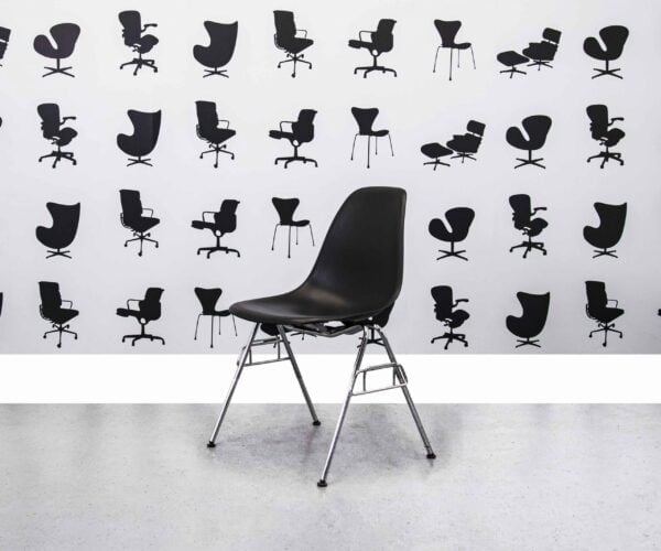 Refurbished Vitra Eames Plastic Side Chair DSS - Black - Corporate Spec 3