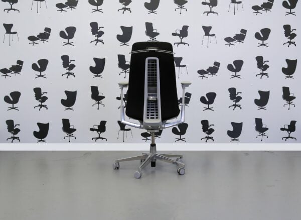 Refurbished Haworth Fern Chair - Black Fabric Seat With Black Mesh Back