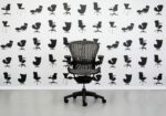 Refurbished Herman Miller Aeron Size B Grey Tuxedo Mesh - Lumber