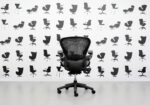 Refurbished Herman Miller Aeron Size B Grey Tuxedo Mesh - Lumber - Image 3