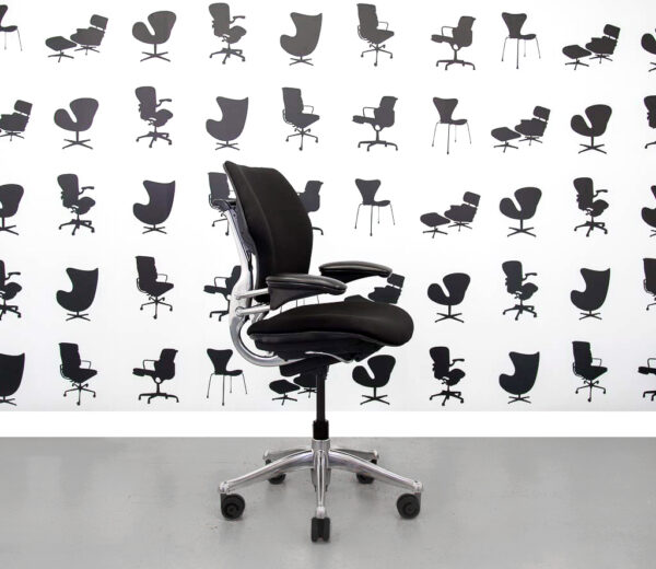 Refurbished Humanscale Freedom Low Back Task Chair with Polished Aluminium in Havana (Black)