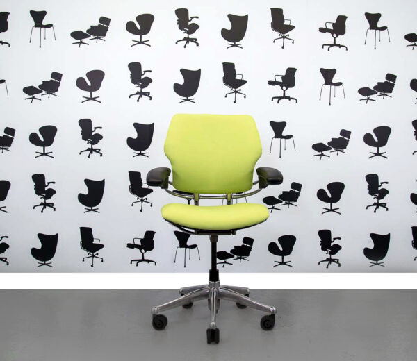 Refurbished Humanscale Freedom Low Back Task Chair with Polished Aluminium in Apple
