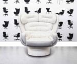 Refurbished Comfort Italy Elda Lounge Chair by Joe Colombo - White Leather - Corporate Spec