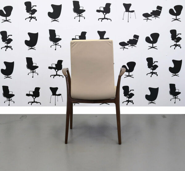 Refurbished Kusch Co 35574 Yara Cream Leather Dinning Chair - Wood Frame
