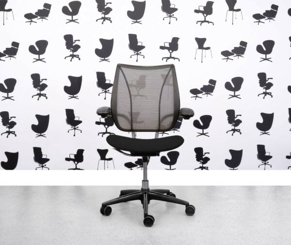 Refurbished Humanscale Liberty Task Chair - Chrome Grey Mesh - Black Seat - Corporate Spec