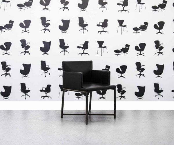Refurbished Minotti Flynt Armchair by Rodolfo Dordoni - Black Leather - Corporate Spec 2
