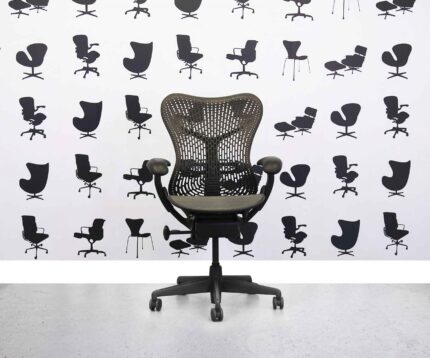 Refurbished Herman Miller Mirra Chair Full Spec - Grey Mesh Seat - Black Back - Corporate Spec