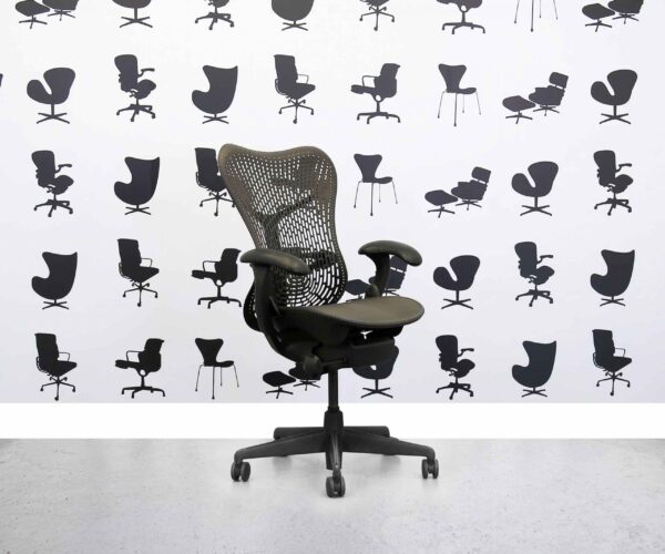 Refurbished Herman Miller Mirra Chair Full Spec - Grey Mesh Seat - Black Back - Corporate Spec3