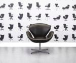 Refurbished Fritz Hansen ARNE JACOBSEN SWAN chair - Brown Leather - Corporate Spec
