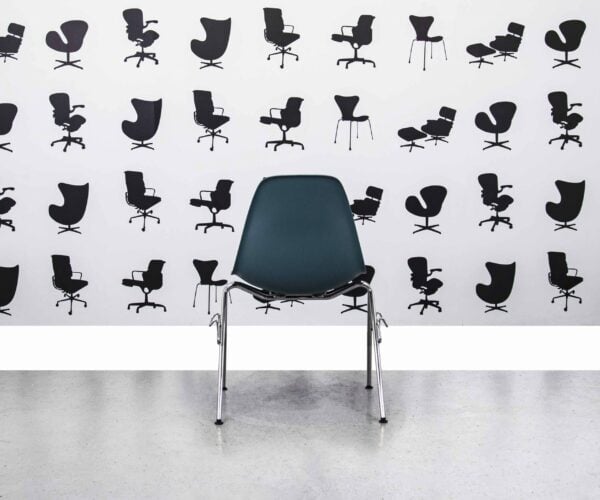 Refurbished Vitra Charles Eames DSR Chair - Turquoise - Corporate Spec 2