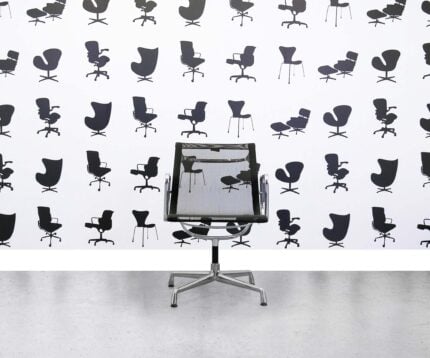 Refurbished Vitra Charles Eames EA108 Office Chair - Black Mesh and Chrome Frame - Corporate Spec