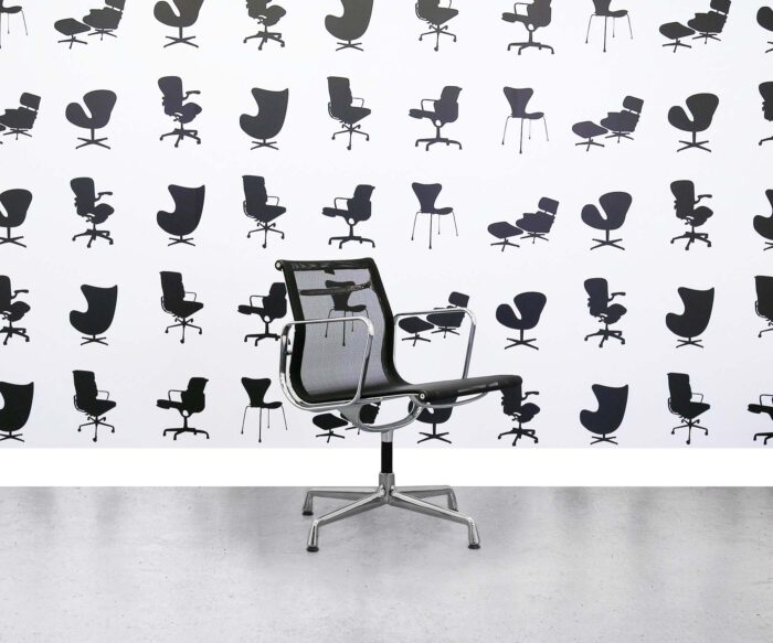 Refurbished Vitra Charles Eames EA108 Office Chair - Black Mesh and Chrome Frame - Corporate Spec 2
