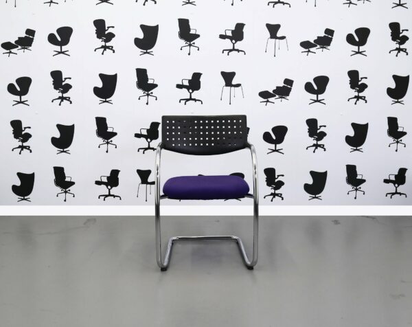 Refurbished Vitra Visavis Meeting Chair - Black/Purple/Chrome