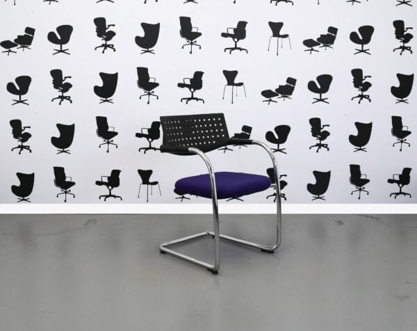 Refurbished Vitra Visavis Meeting Chair - Black/Purple/Chrome