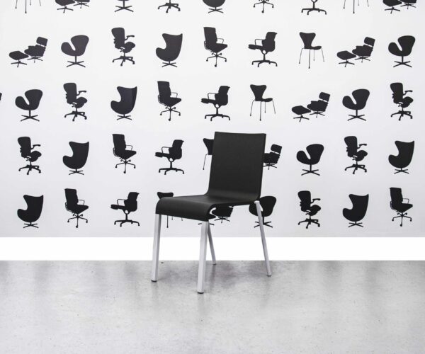 Refurbished Vitra .03 Stacking Chair - Basic Dark with Chrome Base - Corporate Spec 1