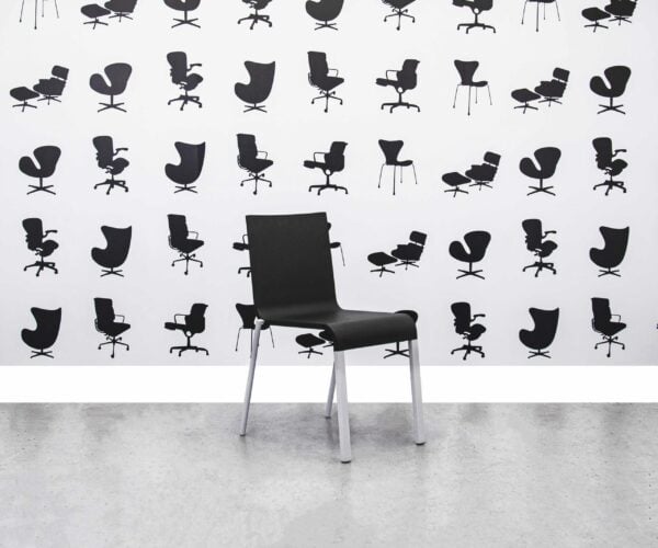 Refurbished Vitra .03 Stacking Chair - Basic Dark with Chrome Base - Corporate Spec 2
