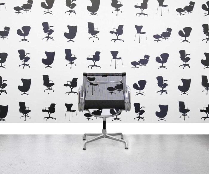 Refurbished Vitra Charles Eames EA108 Office Chair - Black Mesh and Aluminum Frame - Corporate Spec 2