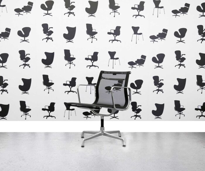Refurbished Vitra Charles Eames EA108 Office Chair - Black Mesh and Aluminum Frame - Corporate Spec 3