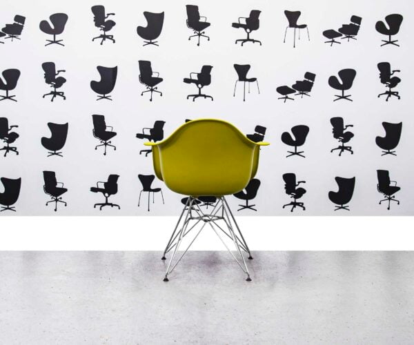 Refurbished Vitra Charles Eames DAR Chair - Sunlight Frame with White Leather Seat - Corporate Spec 3