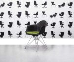 Refurbished Vitra Charles Eames DAR Chair - Deep Black Frame with Green Leather Seat - Corporate Spec 3