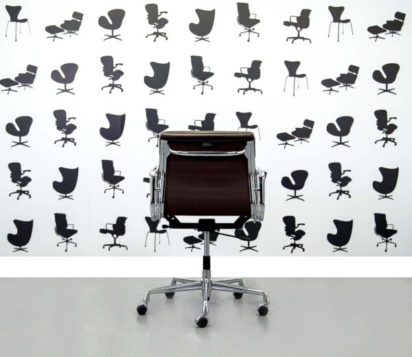 Refurbished Vitra Soft Pad EA217 - Chrome Frame - Dark Brown Leather - Image 3