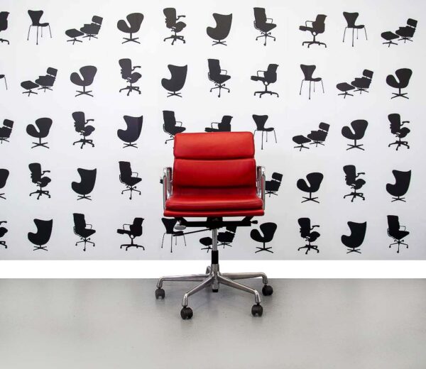 Vitra EA217 in Red Leather by Corporate Spec