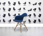 Refurbished Vitra DAW Eames Plastic Chair - Blue Moor Brown 1