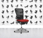 Refurbished Haworth Zody Desk Chair FULL SPEC - Black Mesh and Calypso Seat - Polished Aluminium Frame - Corporate Spec 3