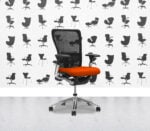 Refurbished Haworth Zody Desk Chair FULL SPEC - Black Mesh and Lobster Seat - Polished Aluminium Frame - Corporate Spec 3