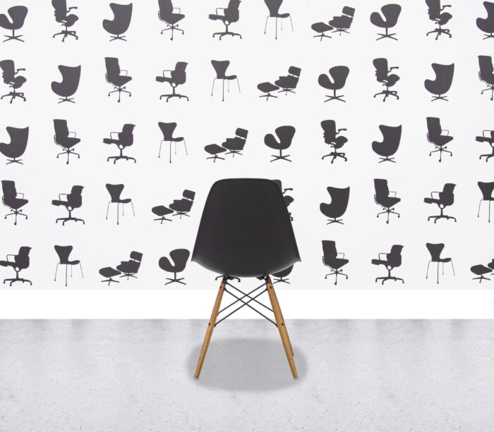 Refurbished Vitra Eames Plastic Side Chair DSW - Black - Corporate Spec 2