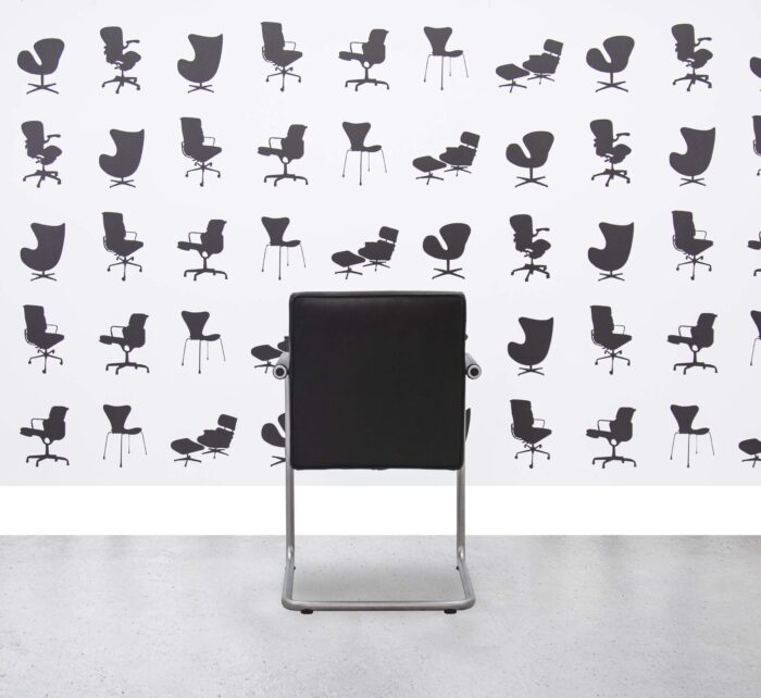 Refurbished Vitra Visavis Chair Fully Upholstered - Black Leather - Corporate Spec 3
