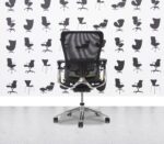 Refurbished Haworth Zody Desk Chair FULL SPEC - Black Mesh and Apple Seat - Polished Aluminium Frame - Corporate Spec1