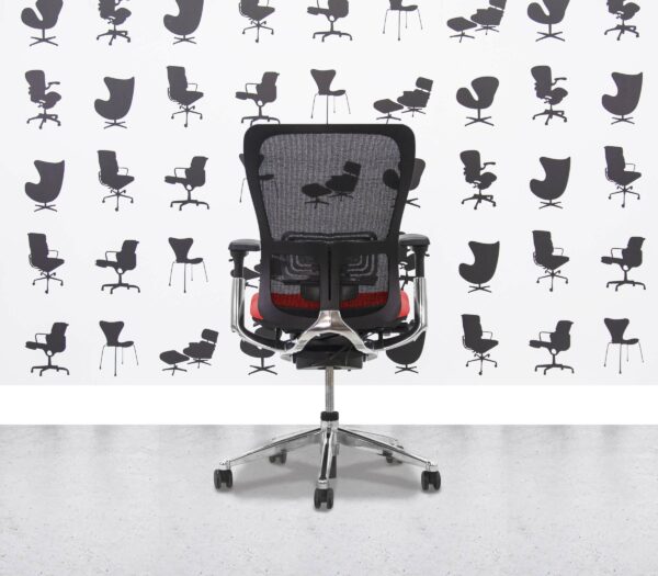 Refurbished Haworth Zody Desk Chair FULL SPEC - Black Mesh and Belize Seat - Polished Aluminium Frame - Corporate Spec 1