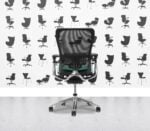 Refurbished Haworth Zody Desk Chair FULL SPEC - Black Mesh and Campeche Seat - Polished Aluminium Frame - Corporate Spec 2