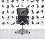 Refurbished Haworth Zody Desk Chair FULL SPEC - Black Mesh and Curacao Seat - Polished Aluminium Frame - Corporate Spec 2