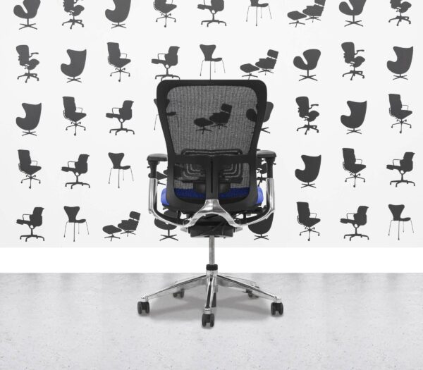 Refurbished Haworth Zody Desk Chair FULL SPEC - Black Mesh and Curacao Seat - Polished Aluminium Frame - Corporate Spec 2